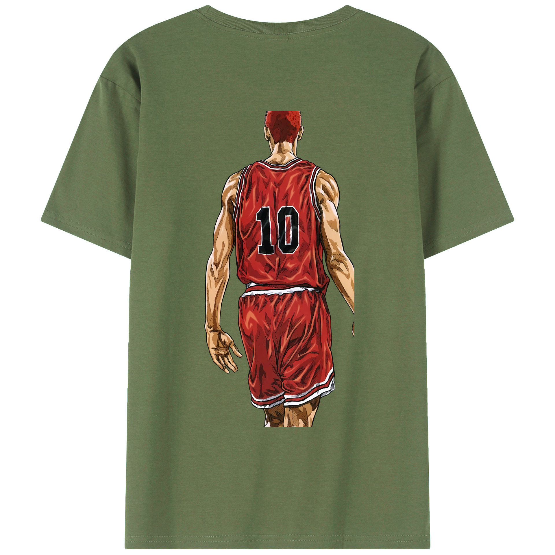 （画像用） SLAM DUNK／スラムダンク 綿100％ メンズ半袖Tシャツ（バックプリント） 通気性